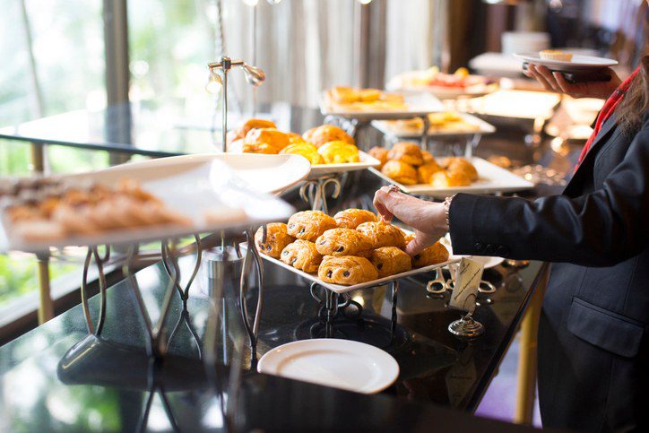 People Group Catering Buffet Food Indoor With Food And Beverage Eat Together